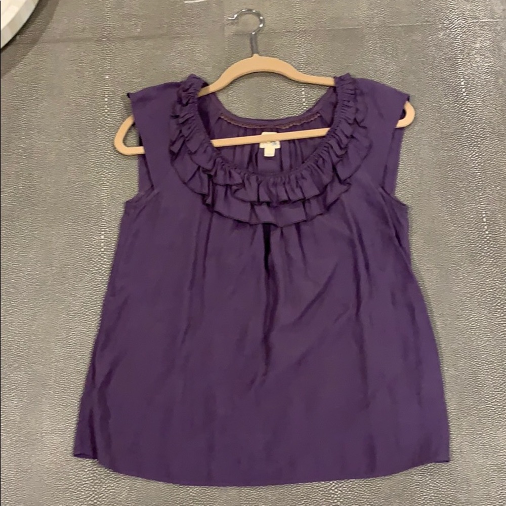 Purple Ruffle Collar Top (Anthropologie)